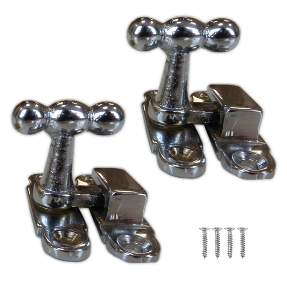Securit 2 Pack of Showcase Cabinet Turn Catches 40mm (Chrome) | Door ...