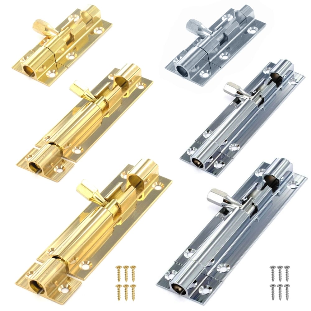 Securit Barrel Type Sliding Door Bolt (Brass) (50mm)