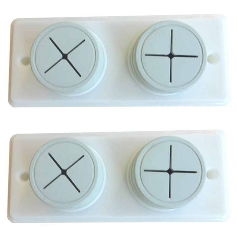 Securit White Rubber Grip Push In Tea Towel Holders (Double) Door