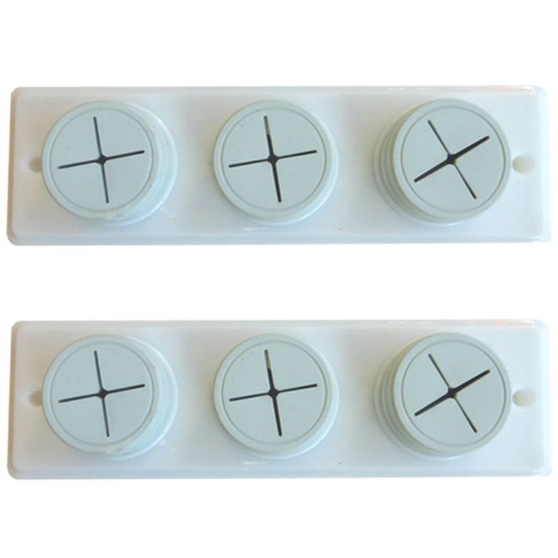 Securit White Rubber Grip Push In Tea Towel Holders (Triple) Door