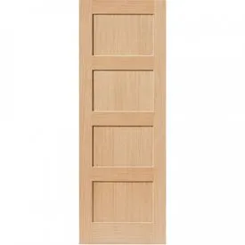 JB Kind Snowdon Shaker 4 Panel Unfinished Oak Internal Door