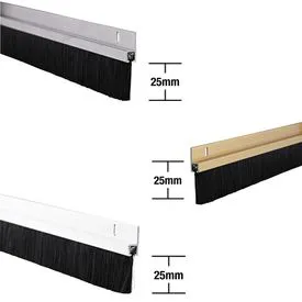 Stormguard Heavy Duty Aluminium Bottom of Door Brush Strip 838mm