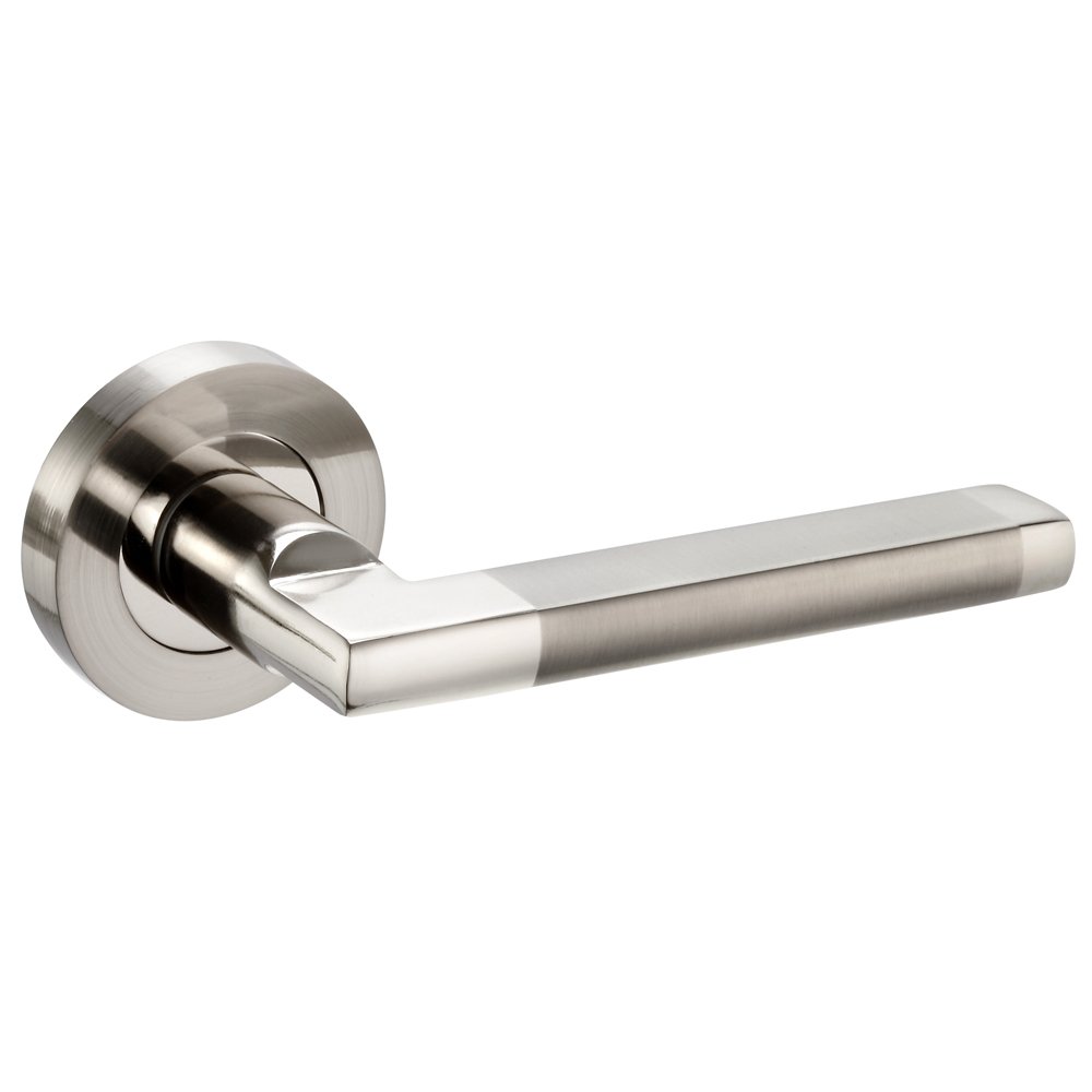 STRAIGHT Devon Internal Door Handle Pair Lever on Rose Dual Chrome D23 ...