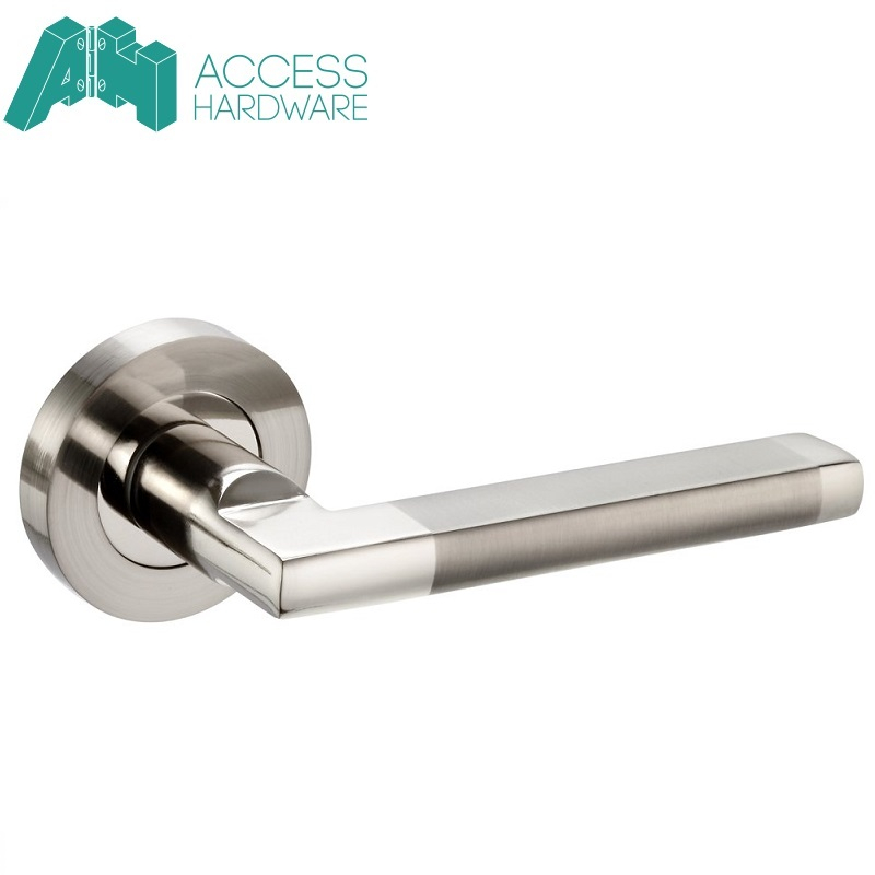 STRAIGHT Devon Internal Door Handle Pair Lever on Rose Dual Chrome D23 ...