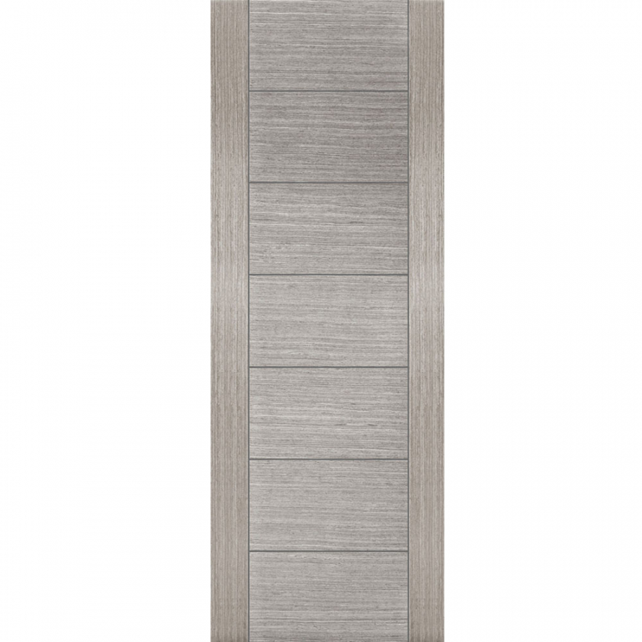 Mendes Light Grey Corsica Flush Grooved Fire Door