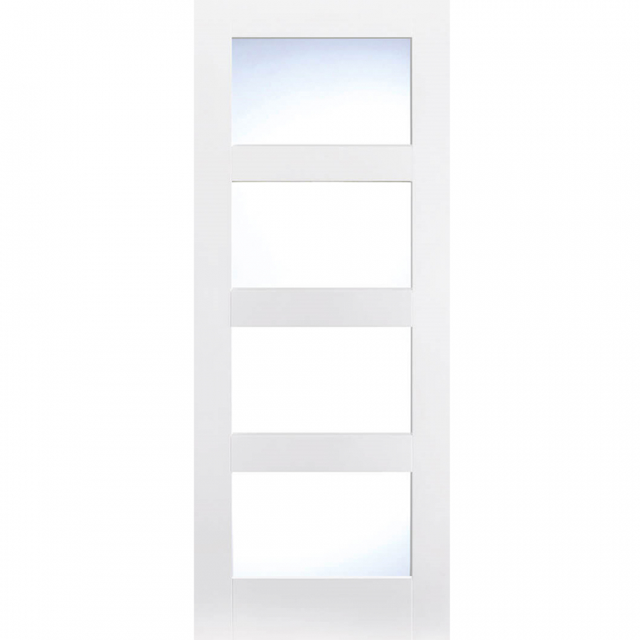 LPD Shaker White Primed 4 Light Glazed Internal Door