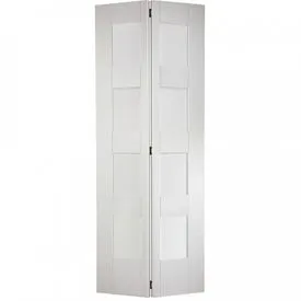 LPD 4 Light Shaker White Primed Glass Internal Bi-fold Door