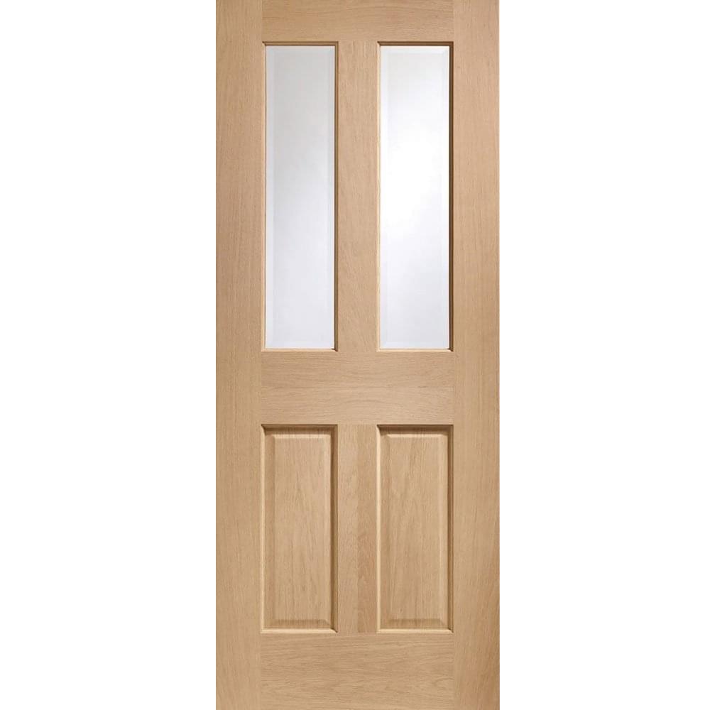 XL Joinery Malton Fully Finished Oak 2 Light Clear Bevelled Glazed Internal Door
