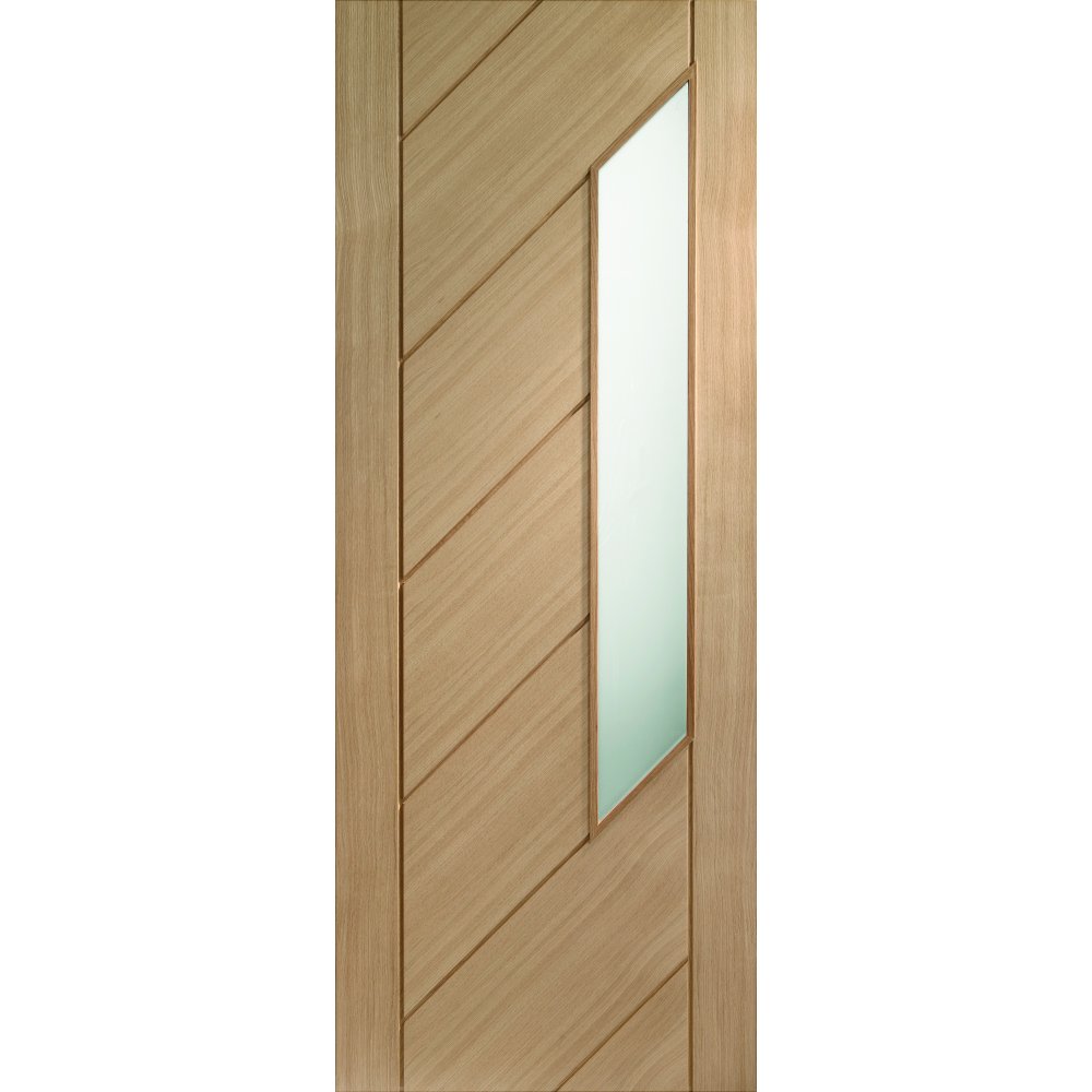 XL Joinery Monza Unfinished Oak Obscure Glazed Internal Flush Door