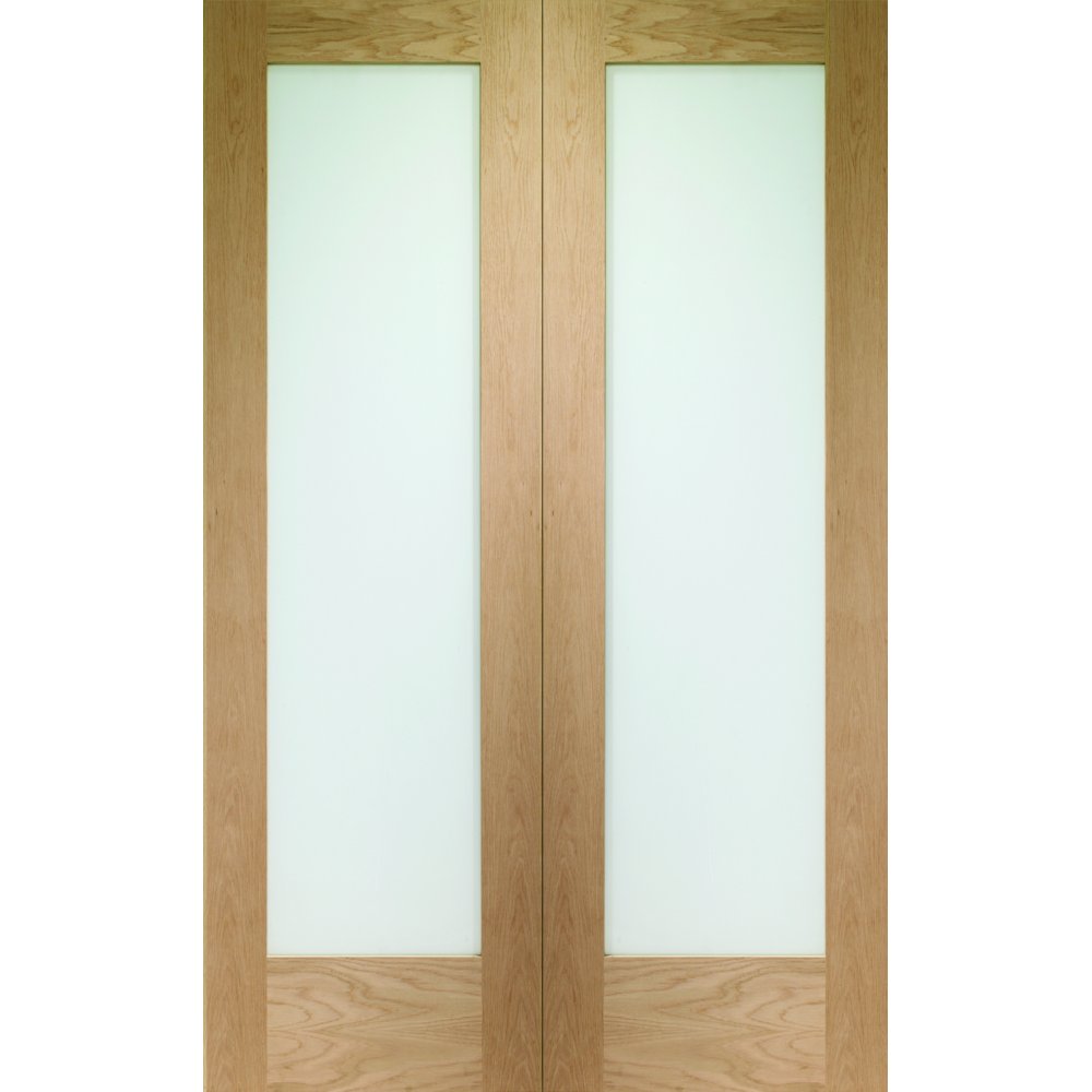 XL Joinery Pattern 10 Unfinished Oak Glazed Internal Door Pair
