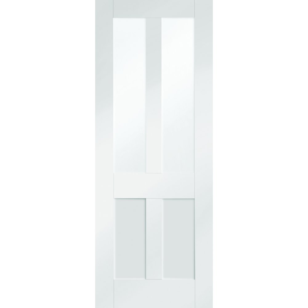 XL Joinery Malton Shaker White Primed 2 Light Clear Glazed Internal Door