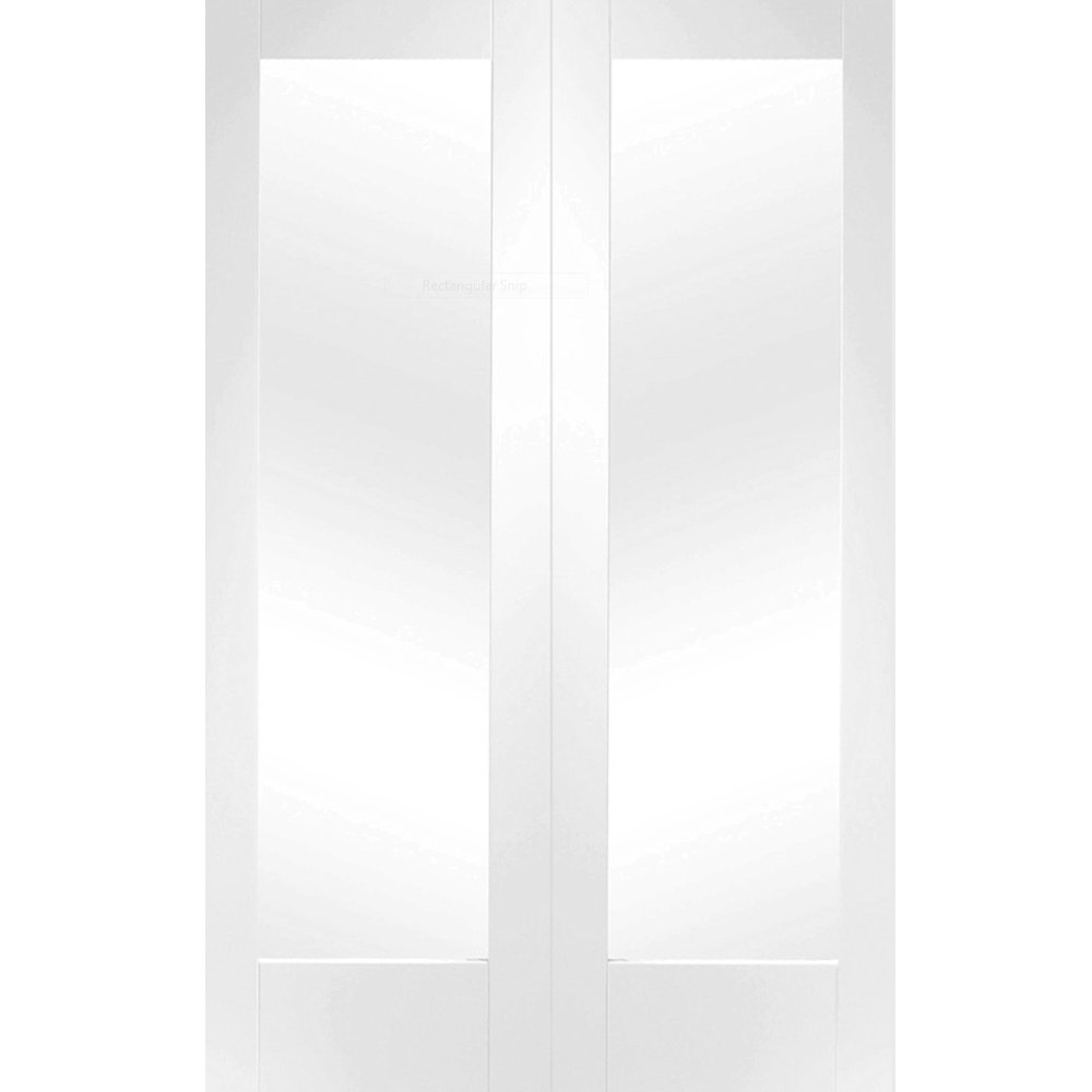 XL Joinery Pattern 10 White Primed Glazed Internal Door Pair