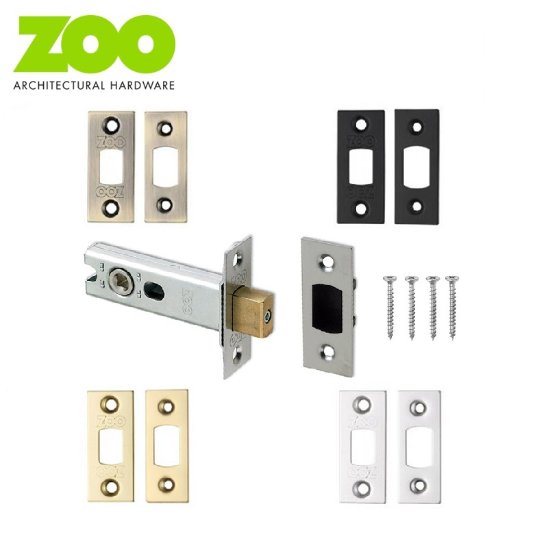 Zoo Hardware Bathroom Door Stainless Steel Tubular Deadbolt with Plates (Black) 2 ¬?" (64mm)