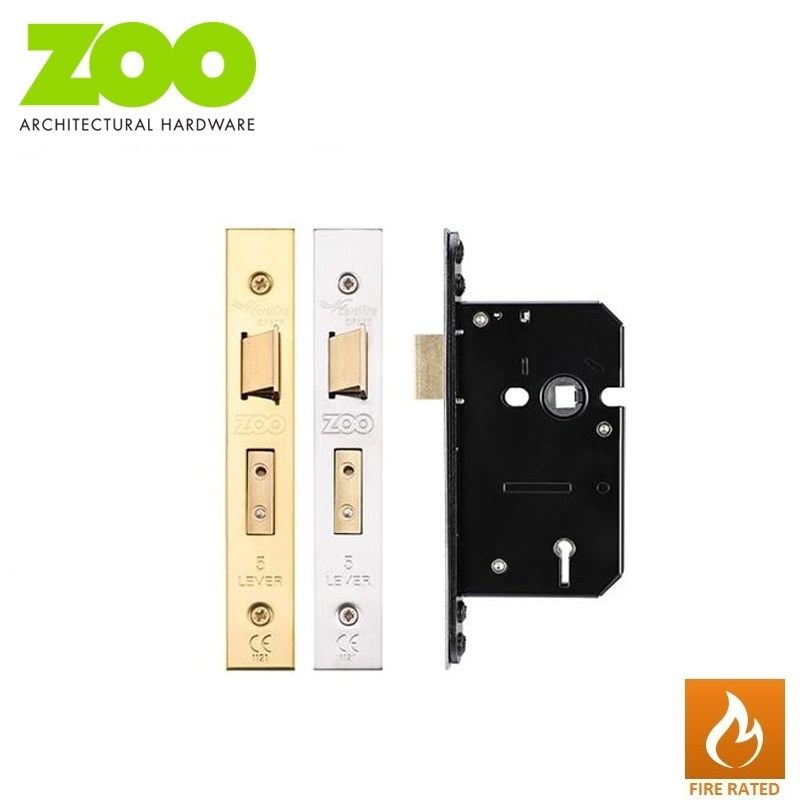 Zoo Hardware Brass 3 Lever Mortice Door Fire Rated Sash Lock 2 ¬?" Keyed To Differ
