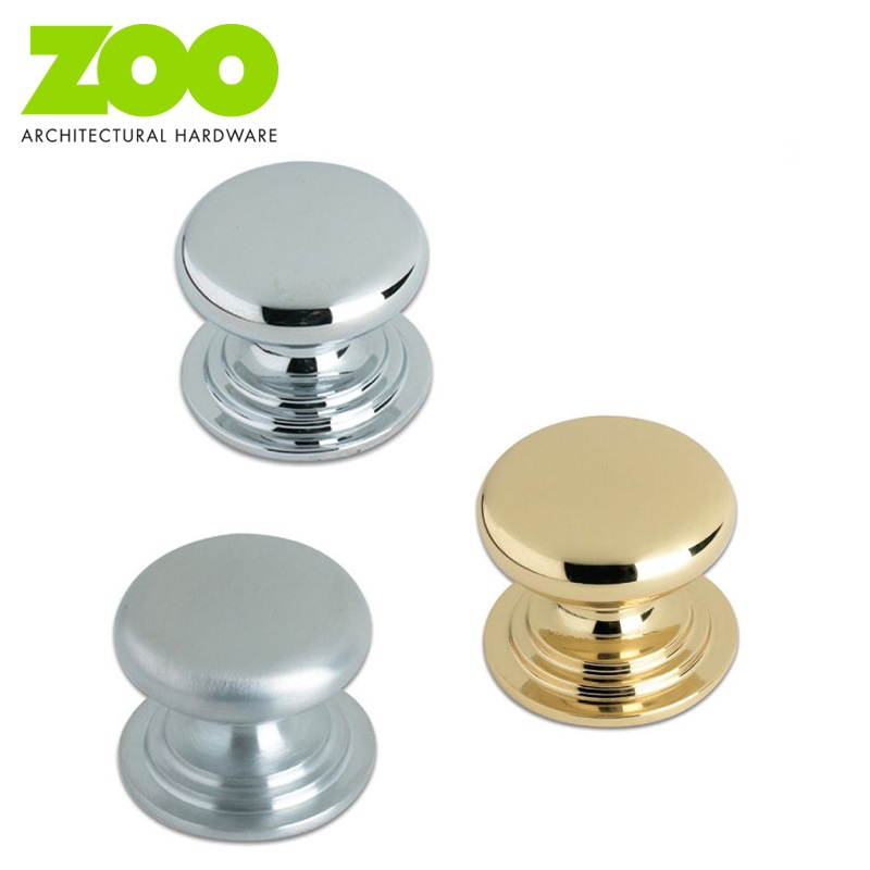 Zoo Hardware Victorian Cupboard Round Knob in Chrome Brass 25mm (Polished Brass) (25mm)