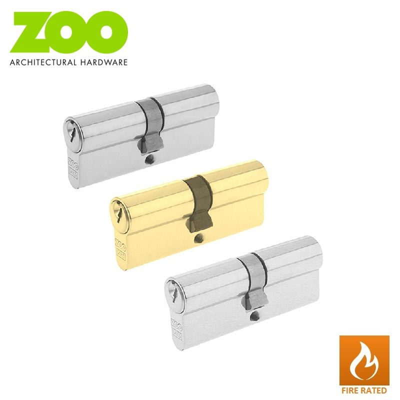 Zoo Hardware Euro Cylinder Fire Rated Polished Brass 70mm