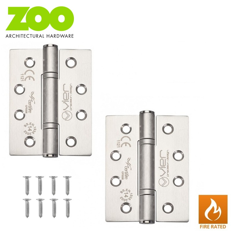 Zoo Hardware Pair of Grade 14 High Performance Fire Rated Door Hinges (Brass)